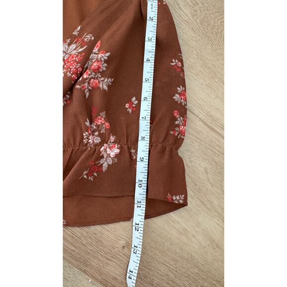 Reformation Delevan Top Nona Floral Tie Front Puff Sleeve Size 6 - Picture 13 of 13